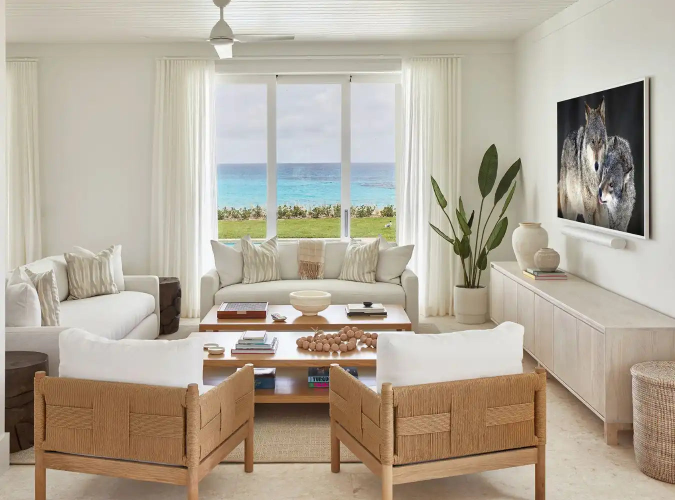 Bright coastal living room.