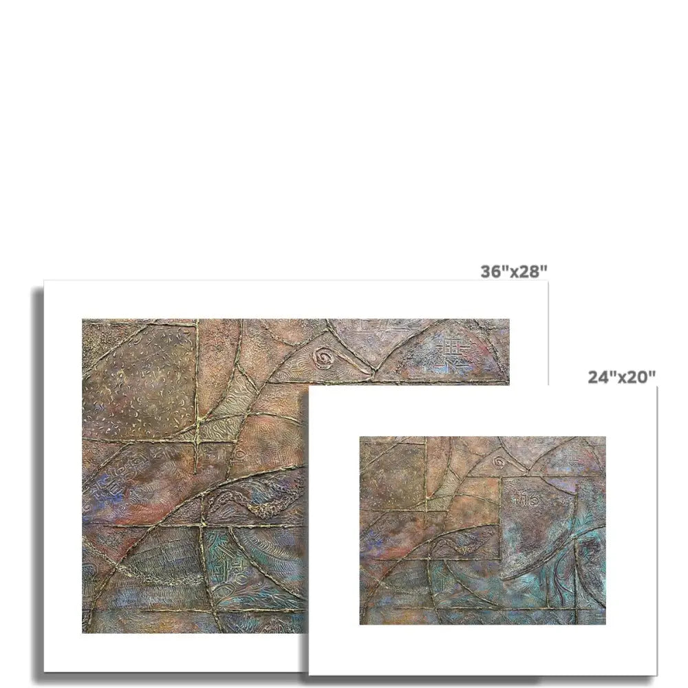 Harmonic Earthen Azure Dance Rolled Canvas - Fine art