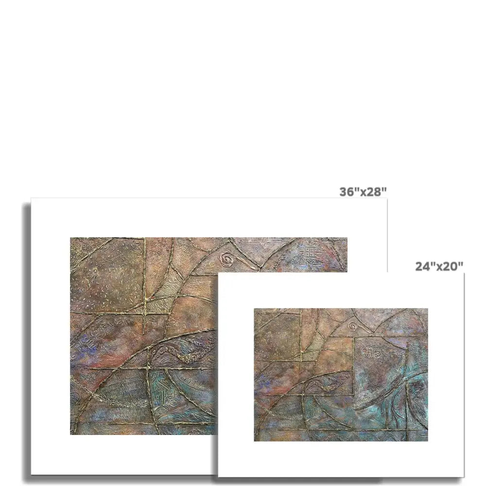 Harmonic Earthen Azure Dance Rolled Eco Canvas - Fine art