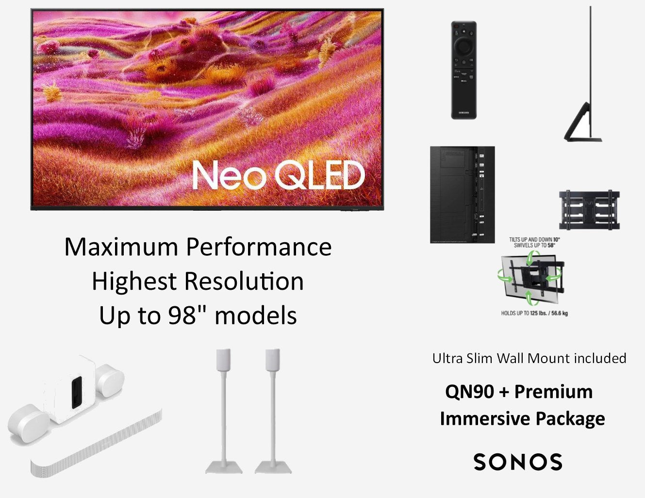 Samsung Neo QLED 4K QN90 + Premium Immersive Soundbar Package