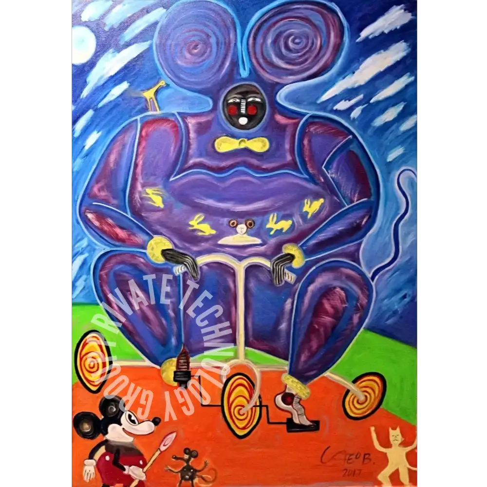 Ratón en una Bicicleta - Original Artwork