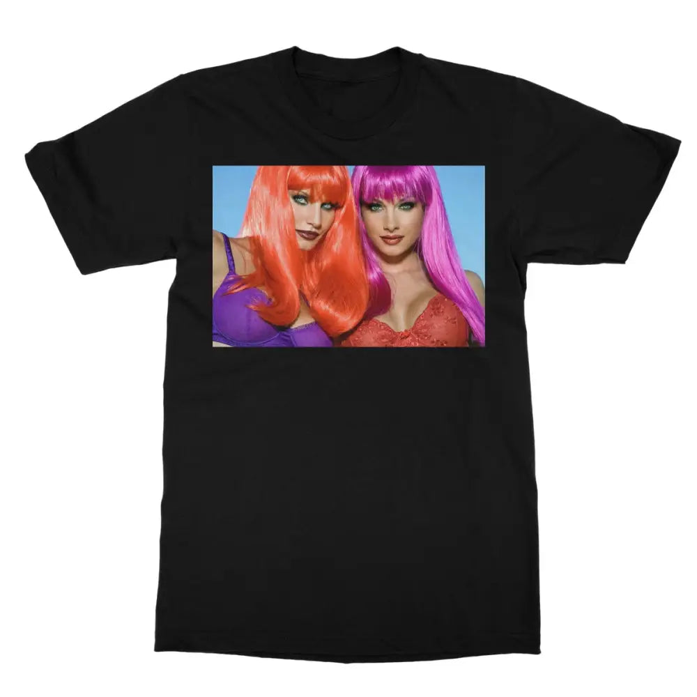 Cora & Angie In Full Color Softstyle T-Shirt - 2XL / Black