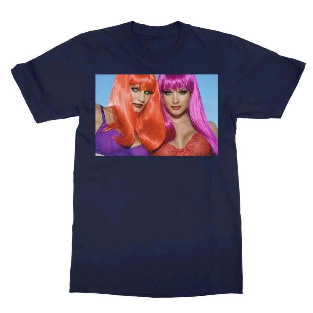Cora & Angie In Full Color Softstyle T-Shirt - 2XL / Navy