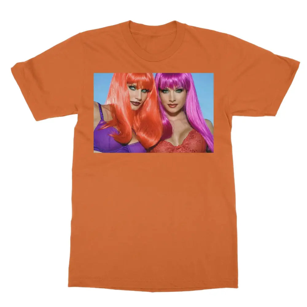 Cora & Angie In Full Color Softstyle T-Shirt - 2XL / Orange