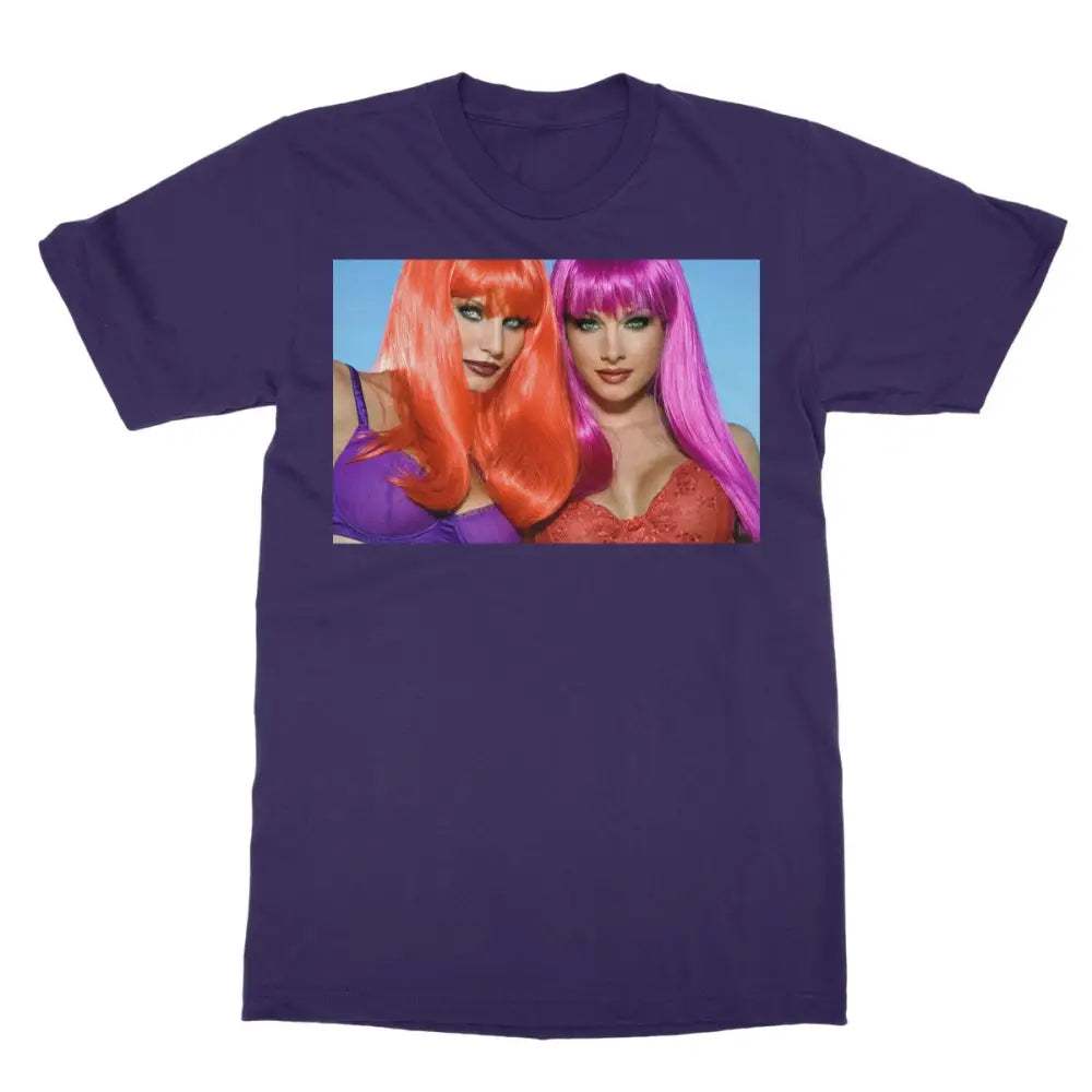 Cora & Angie In Full Color Softstyle T-Shirt - 2XL / Purple