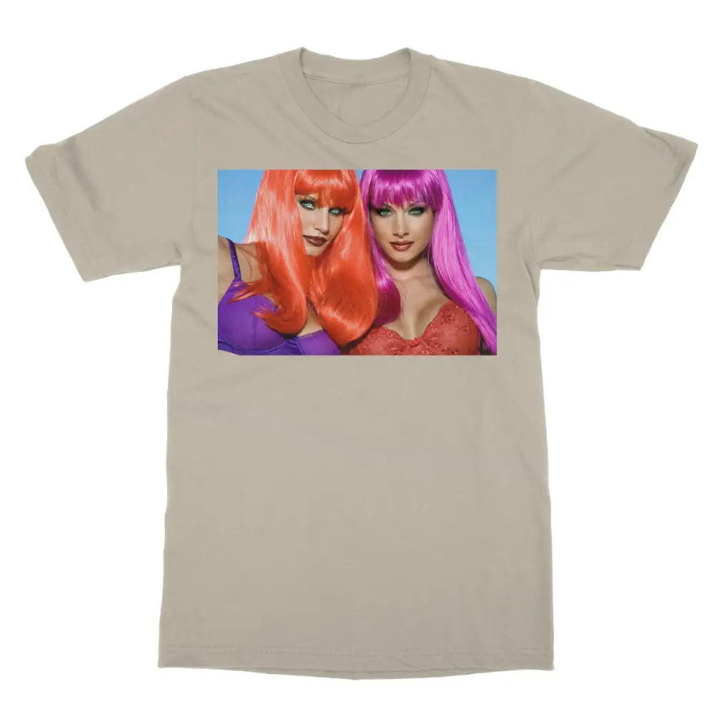 Cora & Angie In Full Color Softstyle T-Shirt - 2XL / Sand