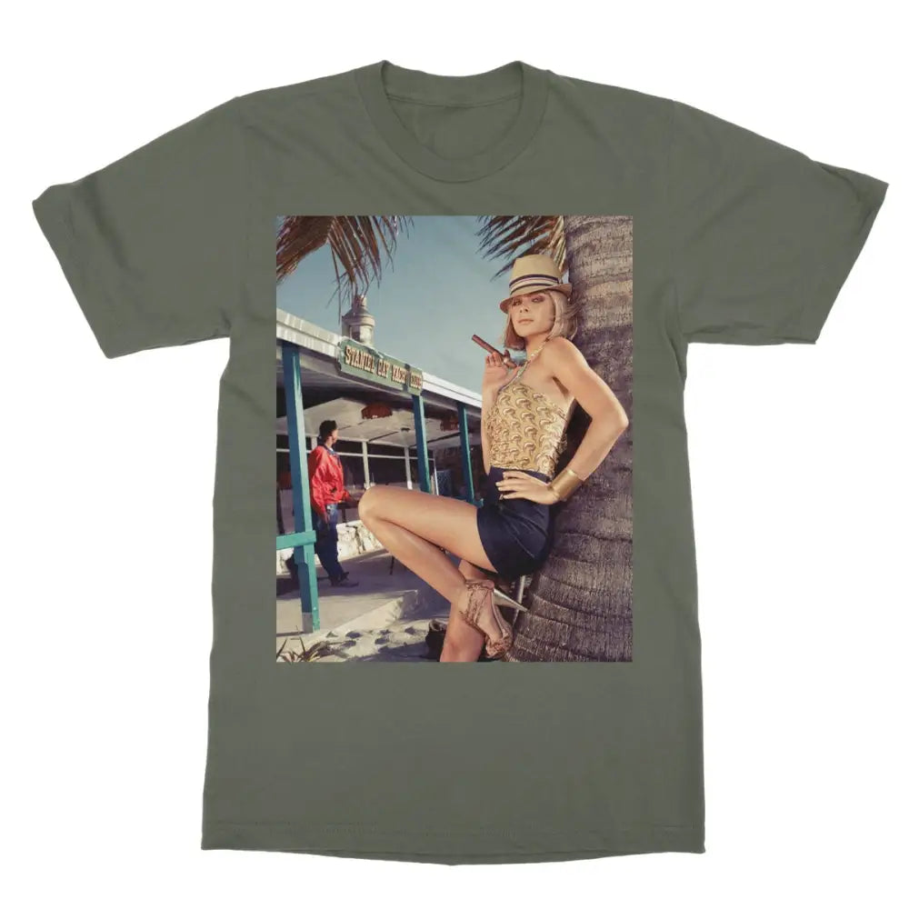 Cora with Cigar Softstyle T-Shirt - 2XL / Military Green