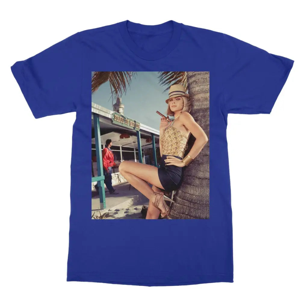 Cora with Cigar Softstyle T-Shirt - 2XL / Royal - Apparel