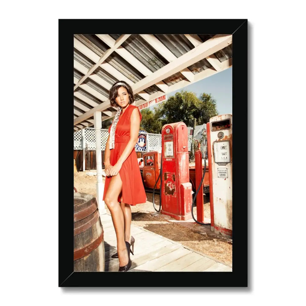 Gasstation by David Mecey Framed Print - 8’x12’ / Black