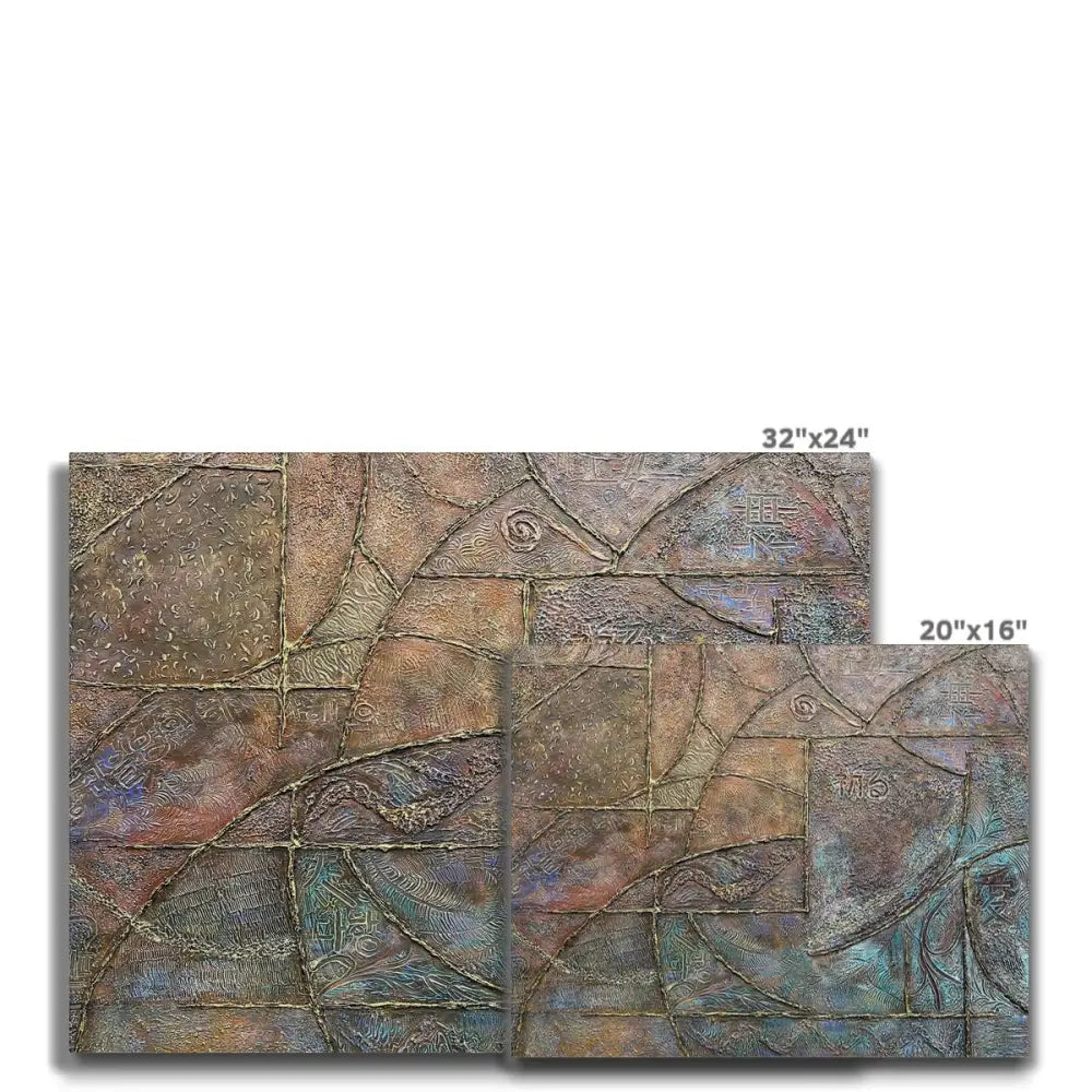 Harmonic Earthen Azure Dance Canvas - Fine art
