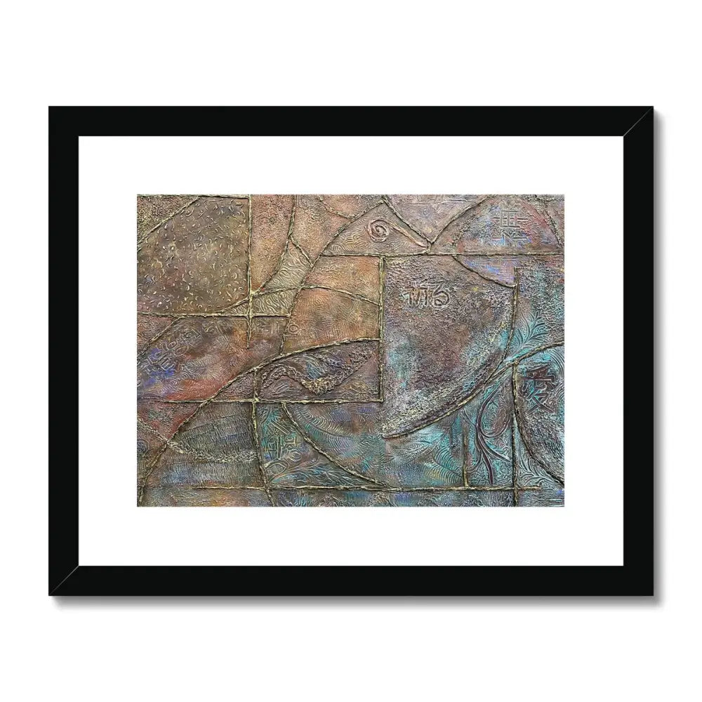 Harmonic Earthen Azure Dance Framed & Mounted Print