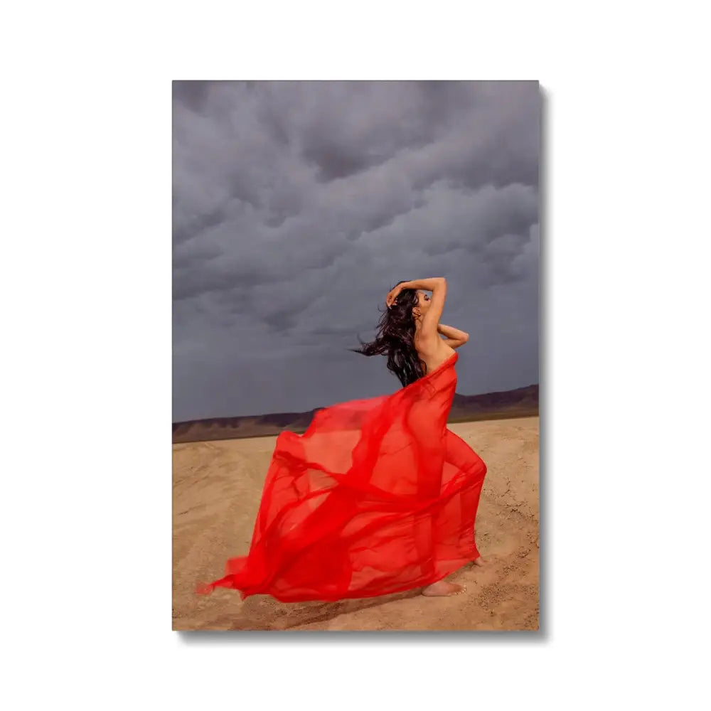 Jasmin in Red Canvas - 16x24 / White Wrap - Fine art