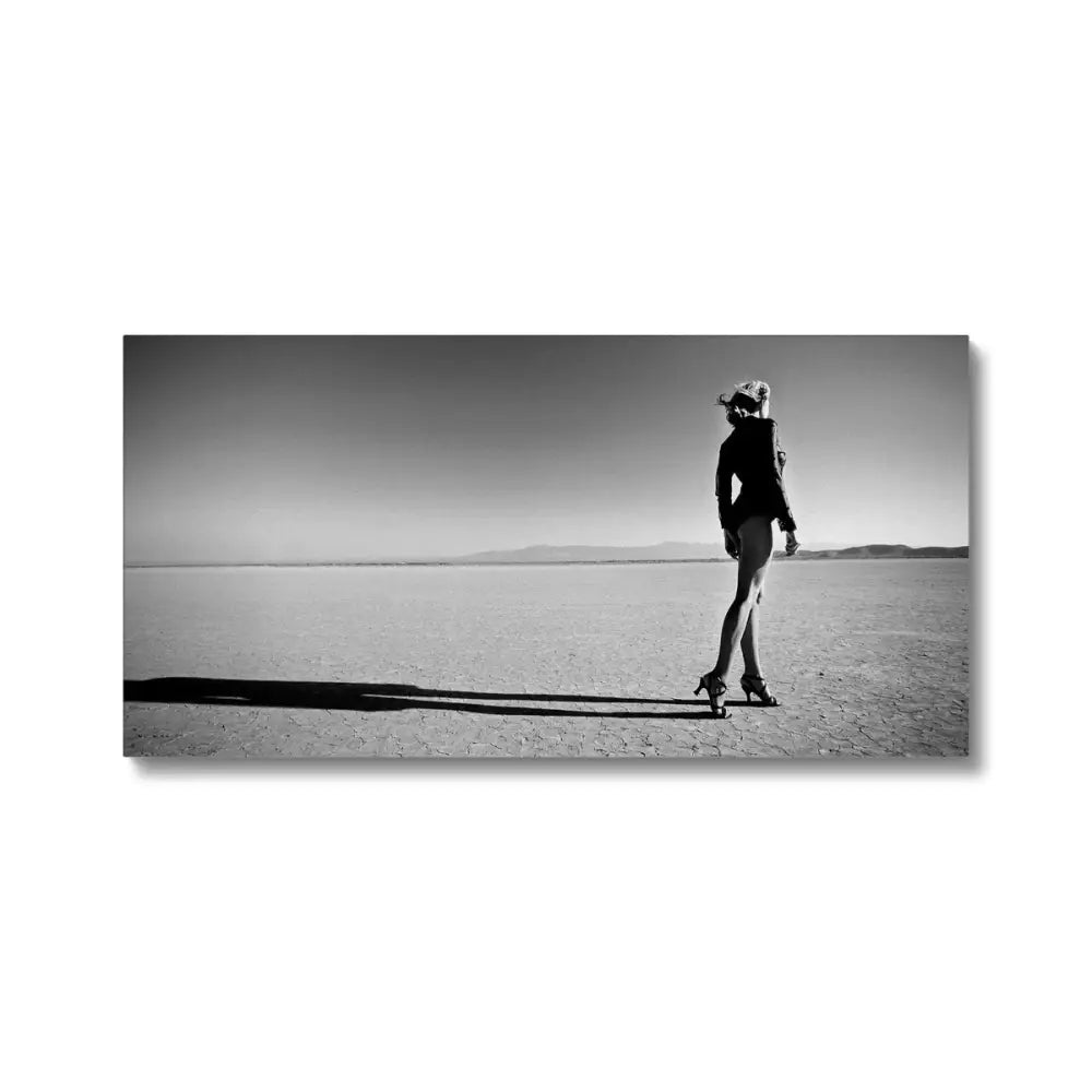 Jennifer at The Beach Canvas - 24x12 / White Wrap - Fine art