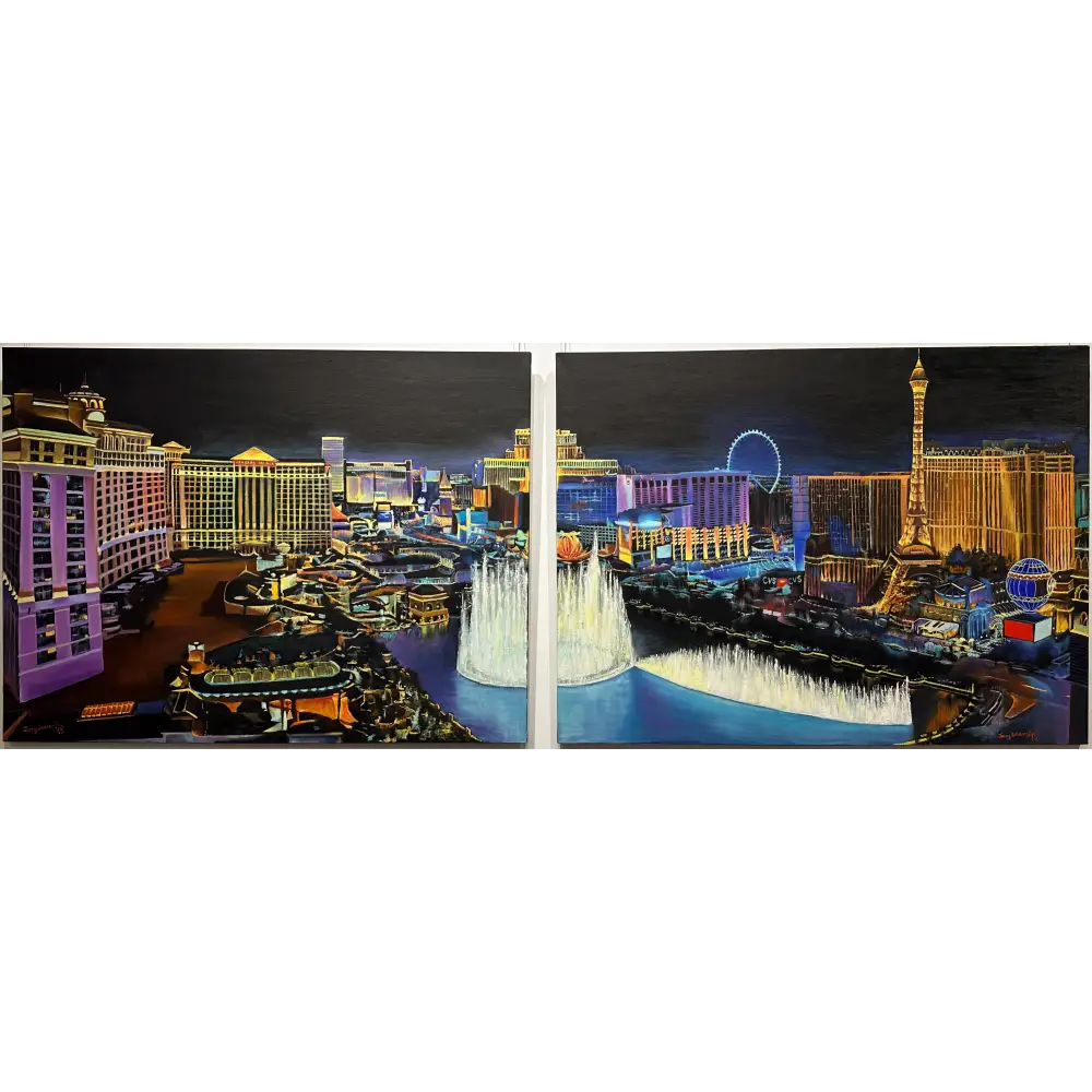 Lights Up Las Vegas - Diptych - Original Artwork
