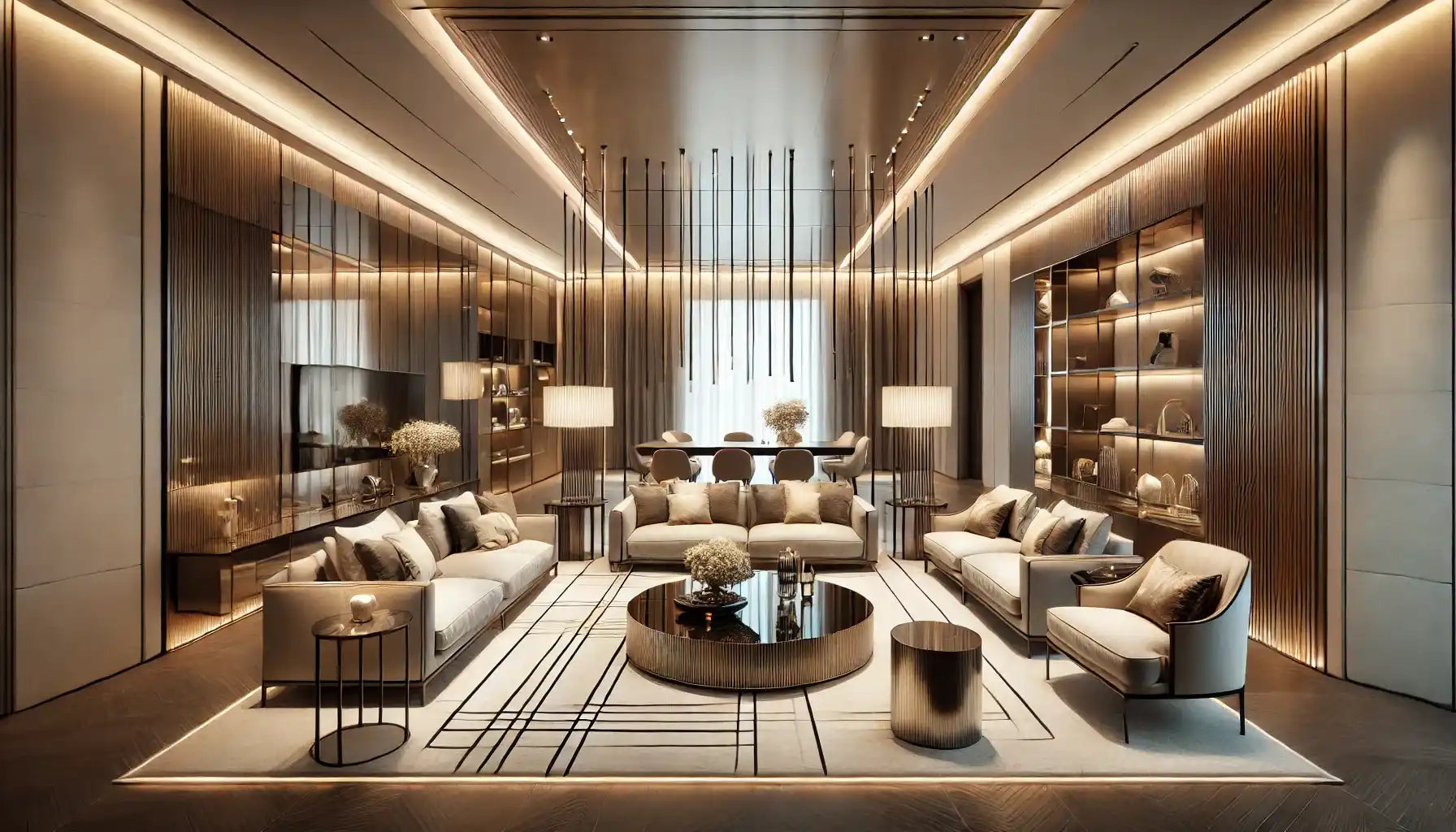 Luxurious living room interior.