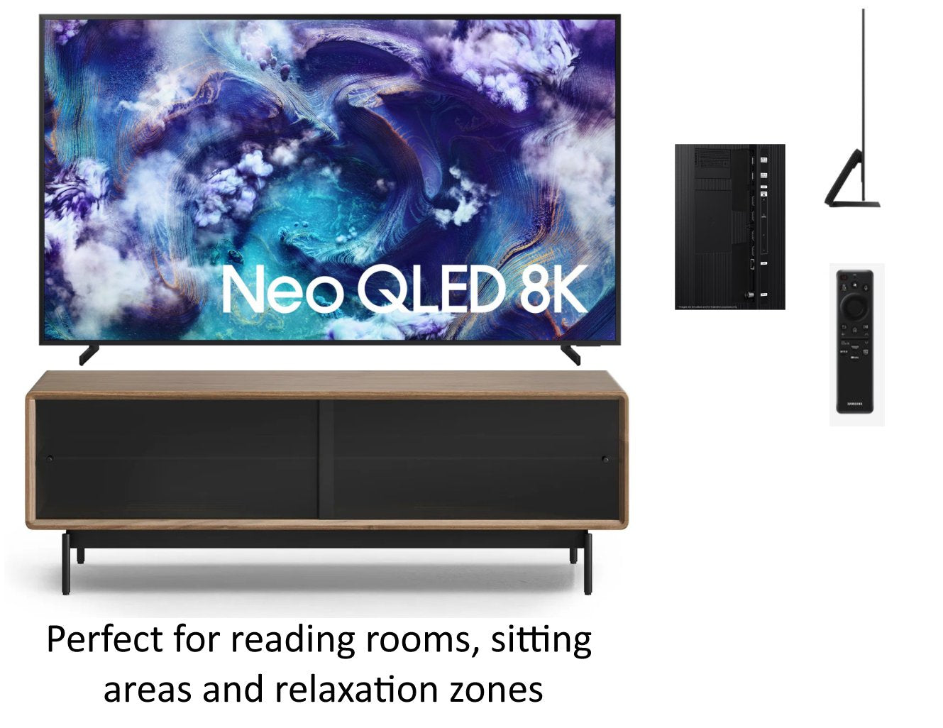 Samsung 65" 8K QN900 TV + BDi LINQ Low Profile Media Console 7583