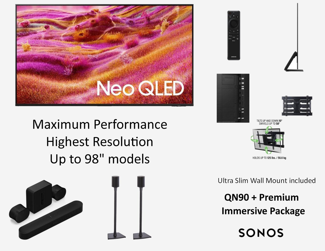 Samsung Neo QLED 4K QN90 + Premium Immersive Soundbar Package