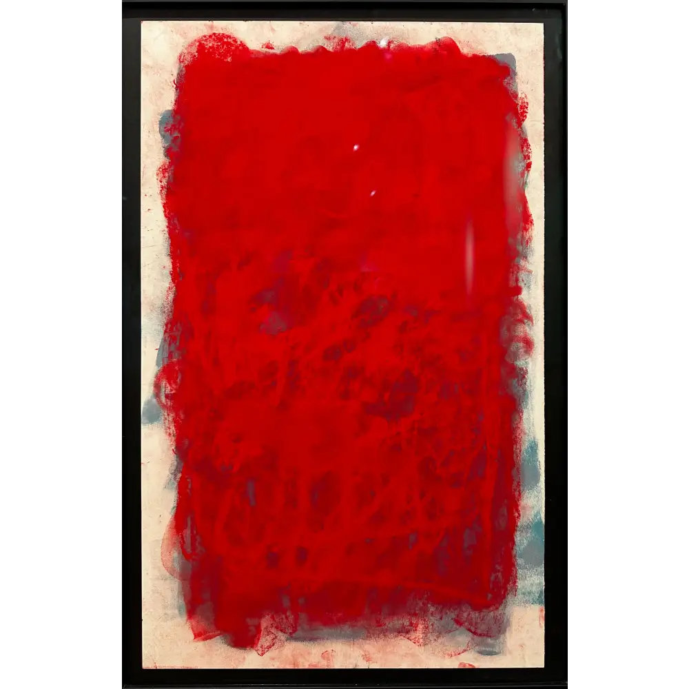 Red on Teal - Original Artwork