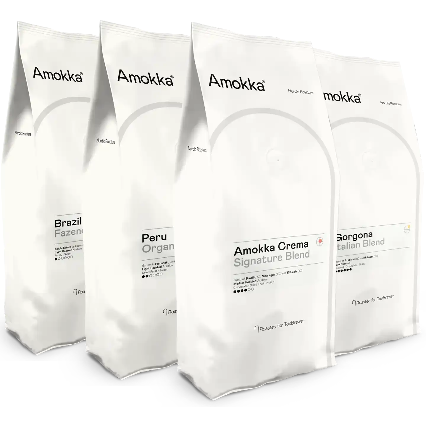 Selection of Amokka coffee bags.