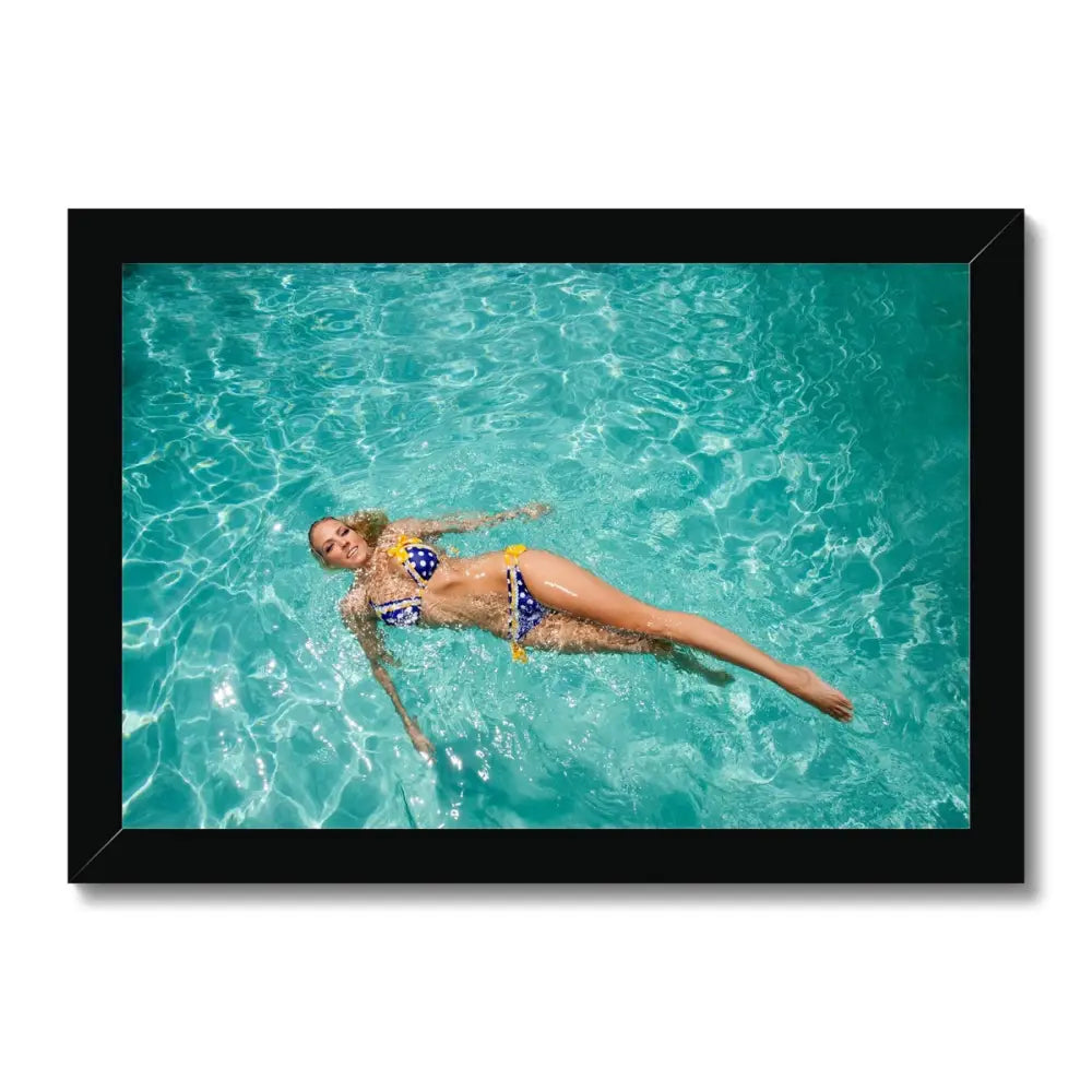 Swimmer Framed Print - 12x8 / Black Frame - Fine art