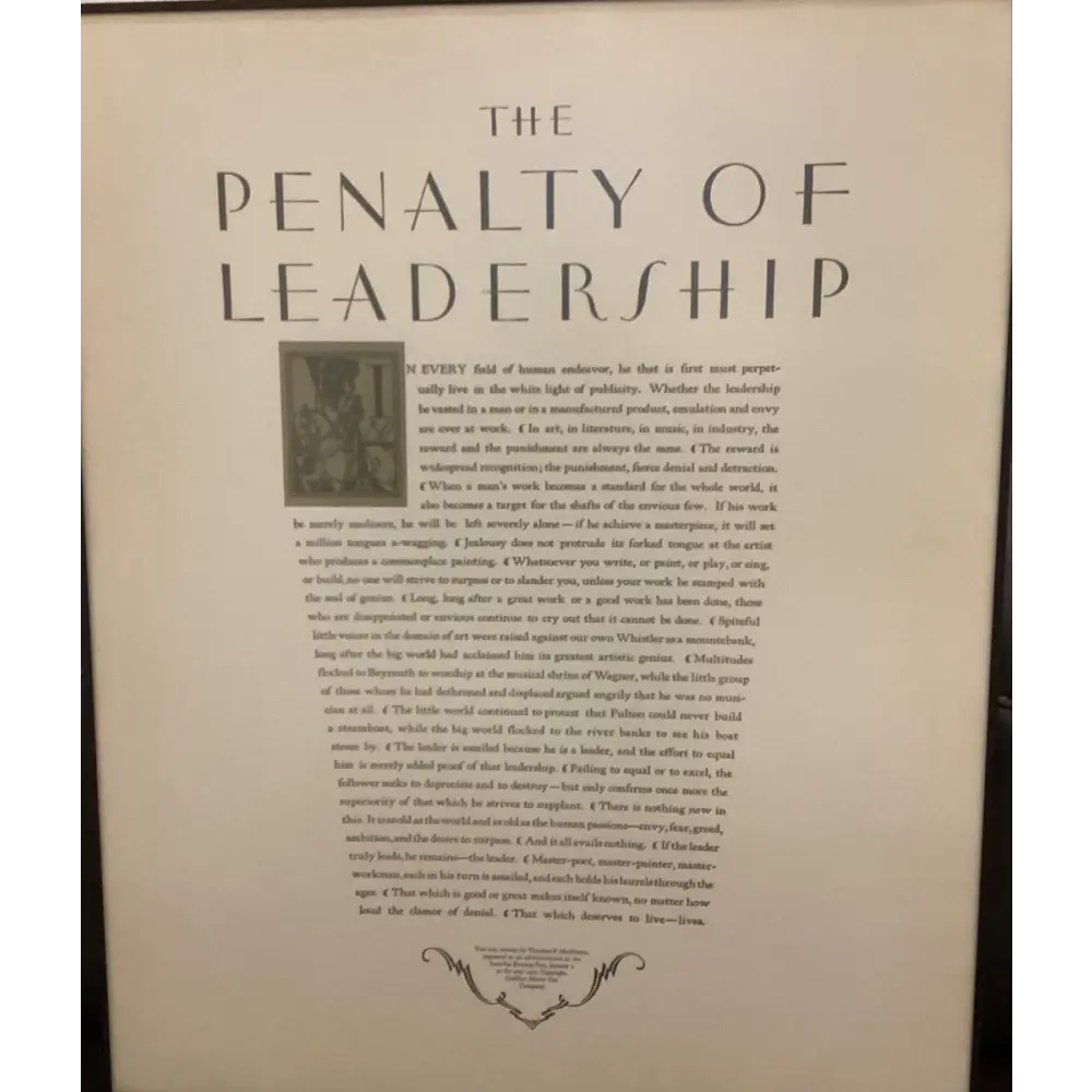 Image of The Penalty Of Leadership