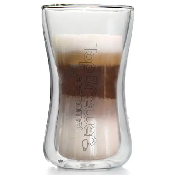TopBrewer Double Wall Glass White Lettering - Large - 300ml