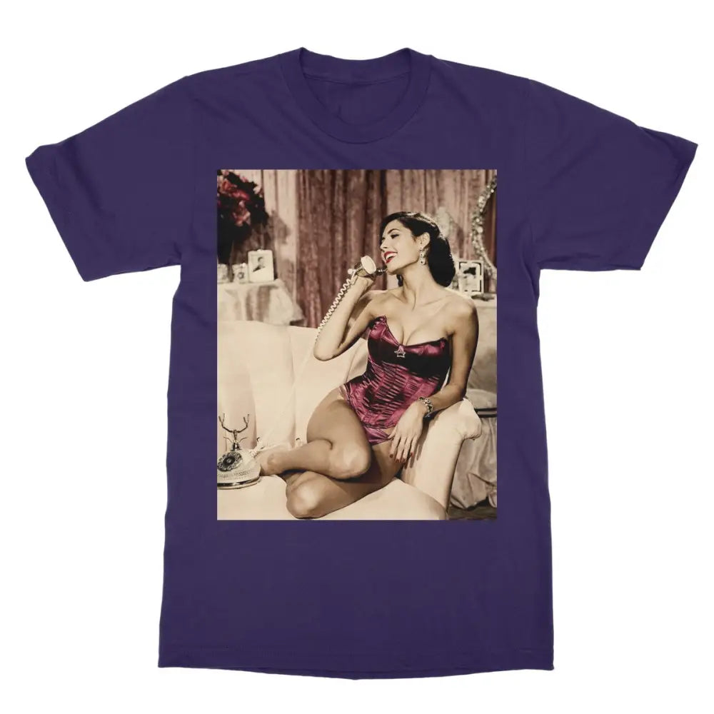 Vintage Social Media Post Softstyle T-Shirt - 2XL / Purple