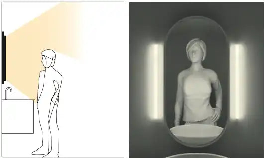 White ceramic sink with black faucet and soap dispenser