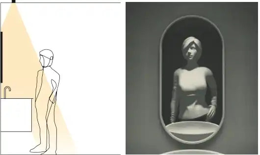 White ceramic wall-mounted sink with curved basin and modern design.